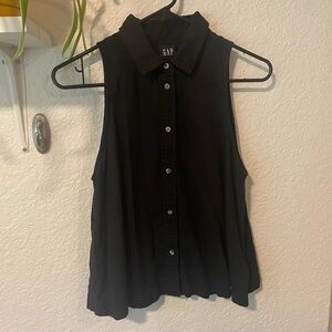 GAP Linen Blend Sleeveless Button-Front Shirt